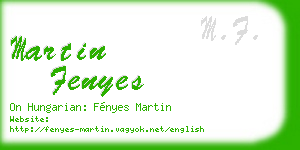 martin fenyes business card