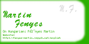 martin fenyes business card